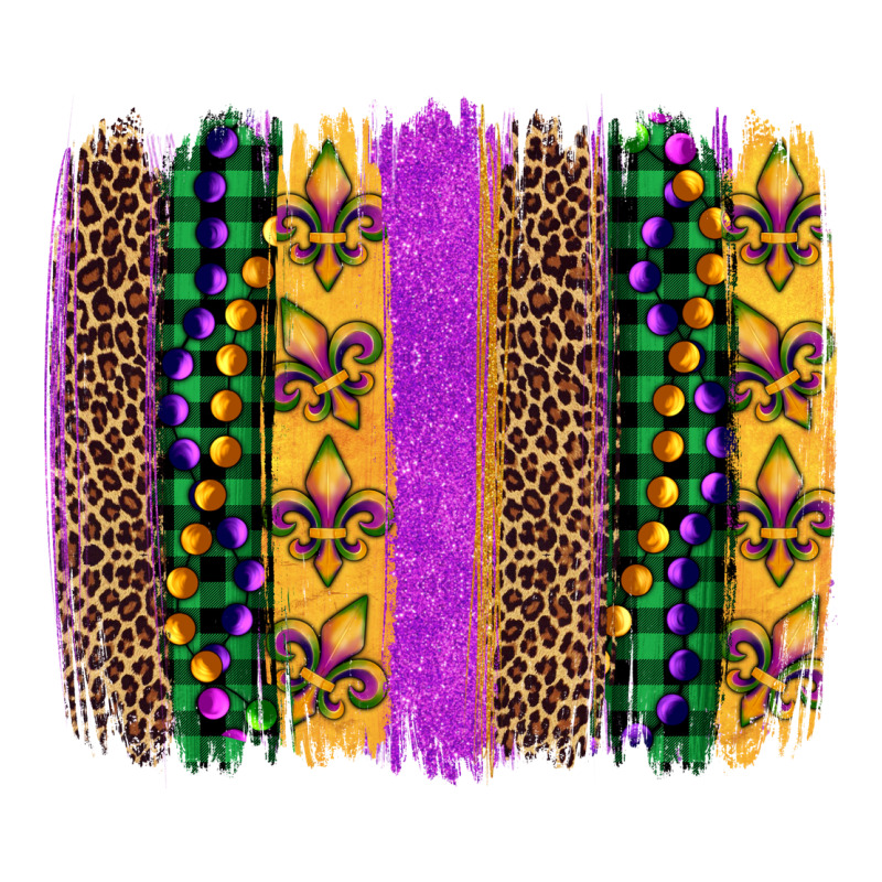 Mardi Gras Fleur De Lis And Beads Brush Stroke Urban Heavy Tee by Artiststas | Teevron