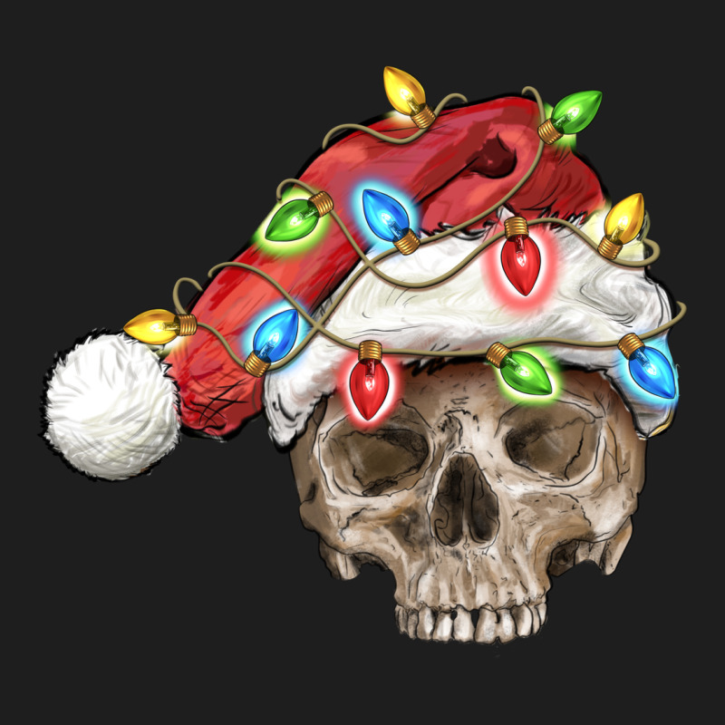 Christmas Skull With Santa Hat Heavyweight Hoodie by FaDigitalArtStudio | Teevron
