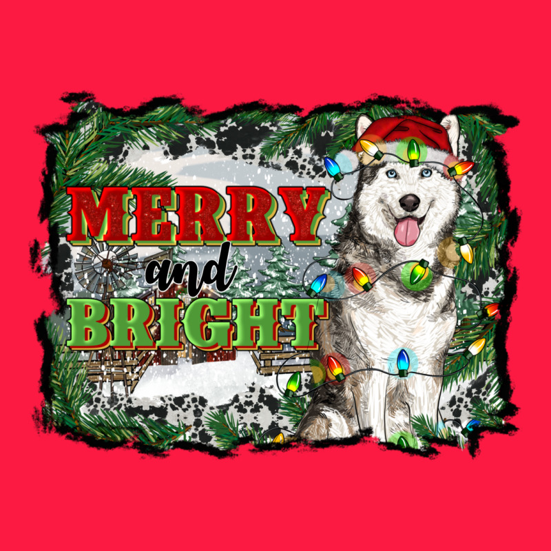 Merry And Bright Husky Farm  Background Zipper Hoodie by RanaPortraitStore | Teevron