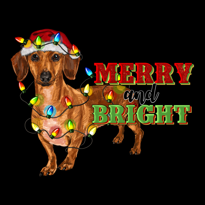 Merry And Bright Dachshund Zipper Hoodie by RanaPortraitStore | Teevron