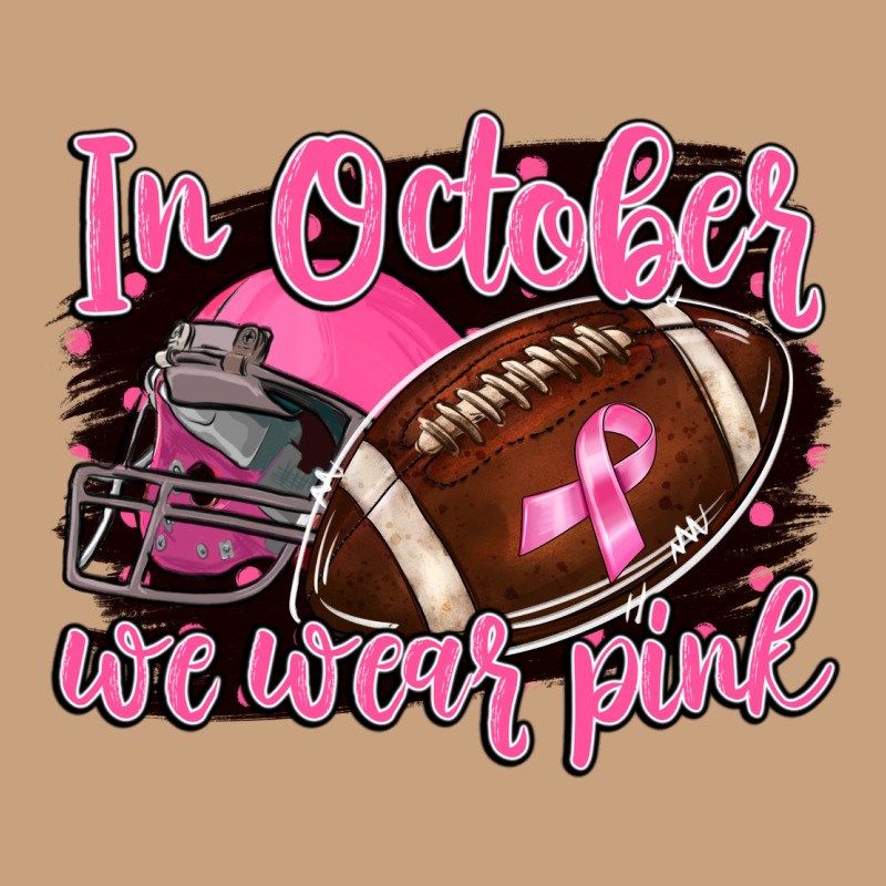 In October We Wear Pink With Football Vintage Tee by BarkalooDesign | Teevron