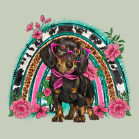 Dachshund Dog Pink  Floral Rainbow Ladies Tee | Teevron
