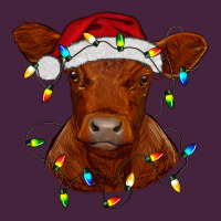 Christmas Baby Red Angus Calf With Lights Long Sleeve Tee | Teevron