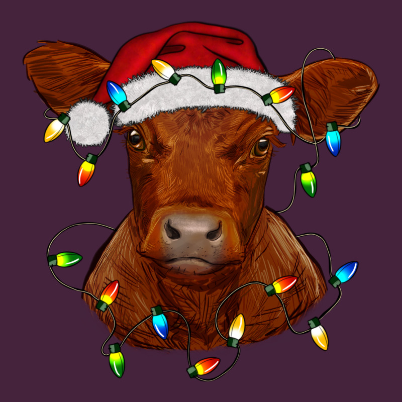 Christmas Baby Red Angus Calf With Lights Long Sleeve Tee by RanaPortraitStore | Teevron