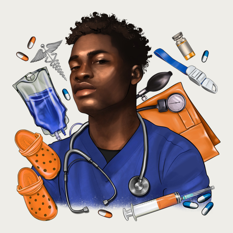 Afro Man Nurse Zipper Hoodie by texasbilliewilder | Teevron