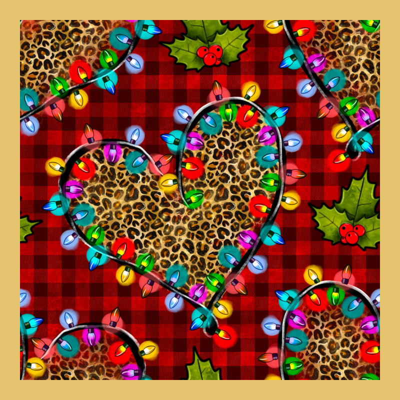 Christmas Lights And Leopard Hearts Seamless Pattern Premium Sweatshirt by BundleAndBundleShop | Teevron