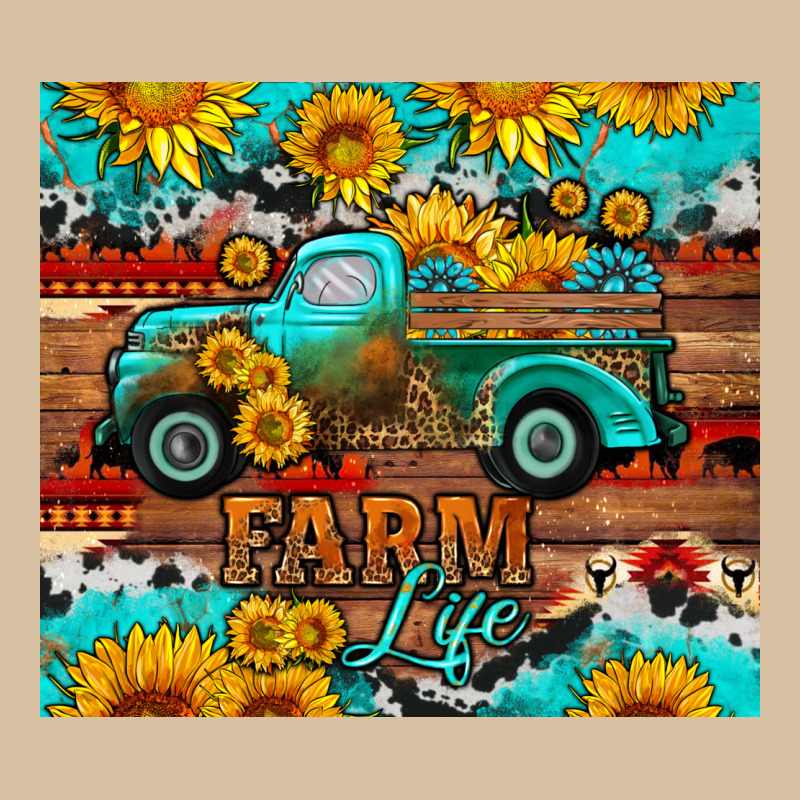 Western Farm Life Truck Sunflowers  Mousepad Heavyweight Hoodie by HRA Design Shop | Teevron