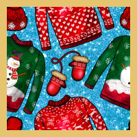 Christmas Clothes Seamless Pattern Premium Sweatshirt | Teevron