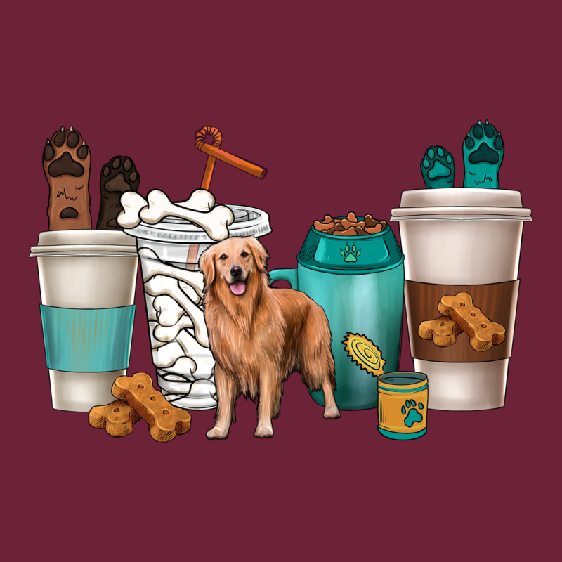 Golden Retriever Dog Coffee Cups Long Sleeve Tee by texasbilliewilder | Teevron