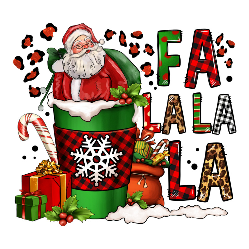Fa La La La La Christmas Santa Claus Coffee Cup Heavyweight Hoodie by FaDigitalArtStudio | Teevron