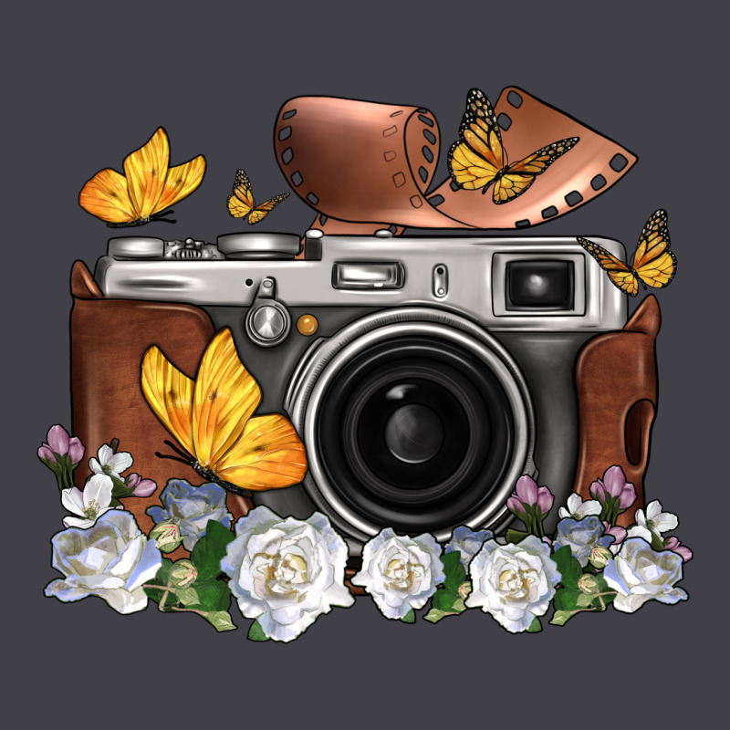 Floral Butterfly Film Roll Vintage Camera Heavyweight Hoodie by FaDigitalArtStudio | Teevron