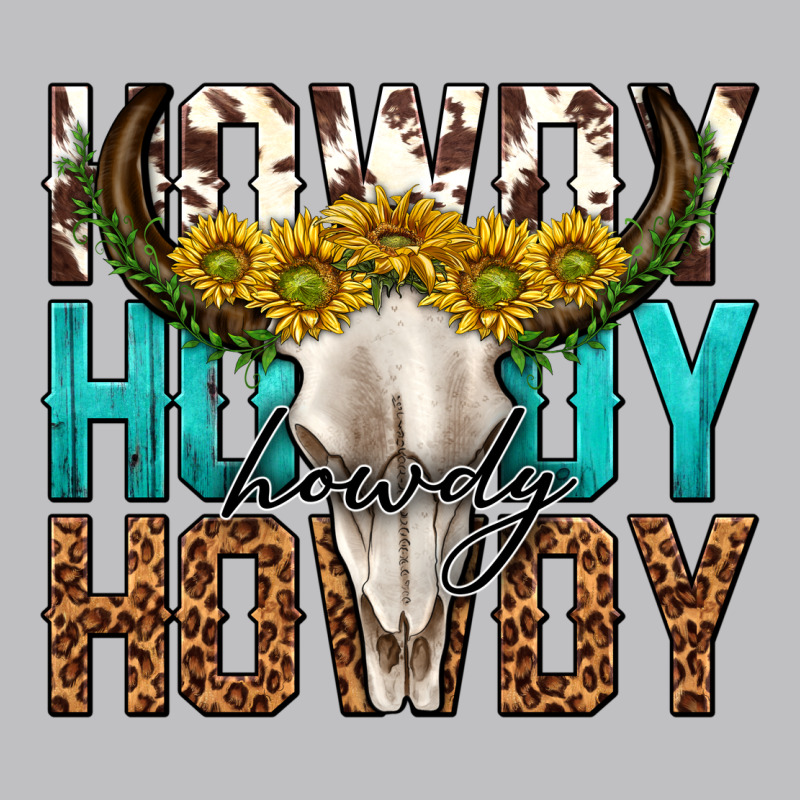 Howdy Howdy Howdy Western Bull Skull Long Sleeve Tee by texasbilliewilder | Teevron