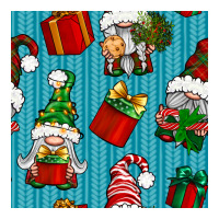 christmas gnomes and gift box seamless pattern | Teevron