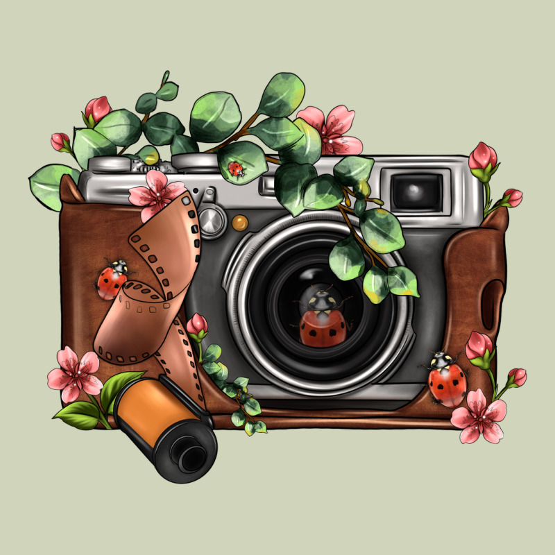 Floral Eucalyptus Film Roll Vintage Camera Heavyweight Hoodie by FaDigitalArtStudio | Teevron