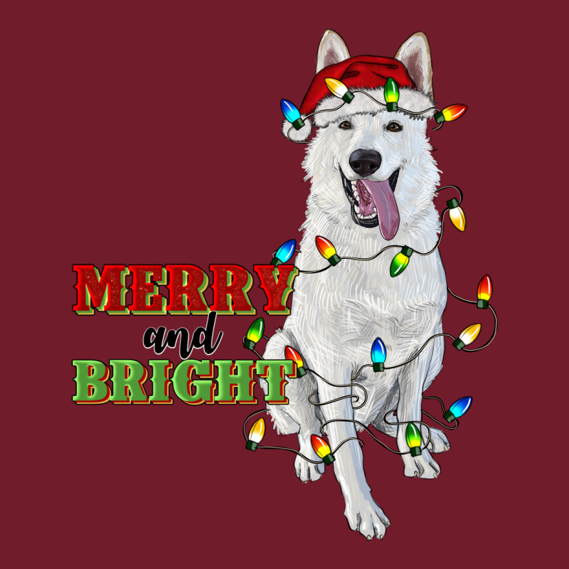 Merry And Bright White Shepherd Zipper Hoodie by RanaPortraitStore | Teevron