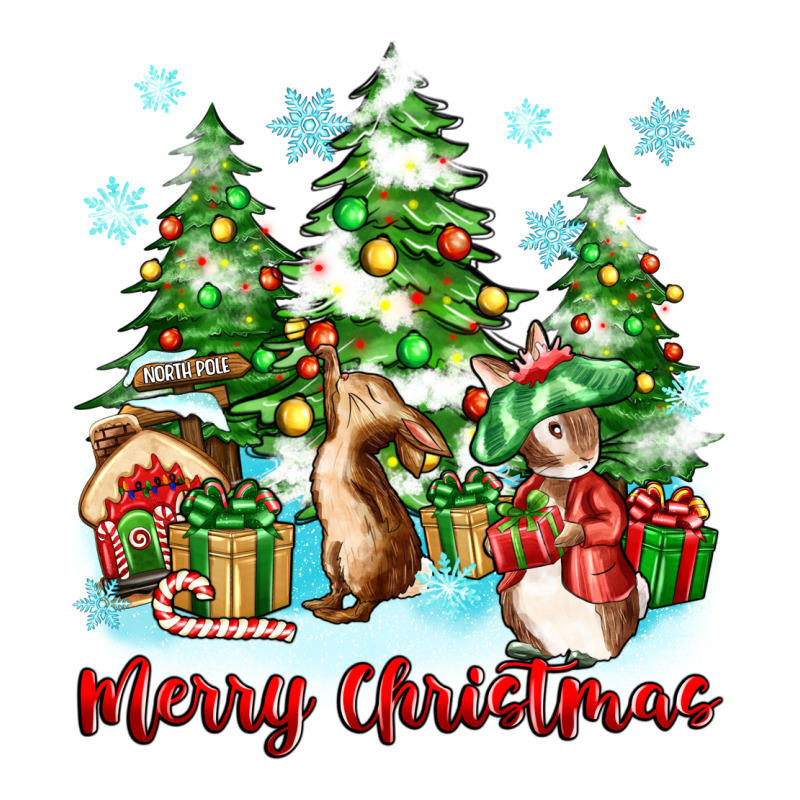 Merry Christmas Rabbits Long Sleeve Tee by Zillion Design Studio | Teevron