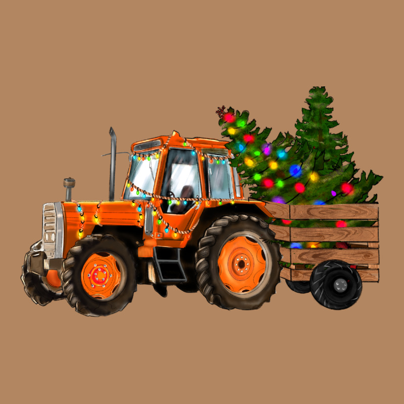 Christmas Orange Farm Tractor Long Sleeve Tee by RanaPortraitStore | Teevron