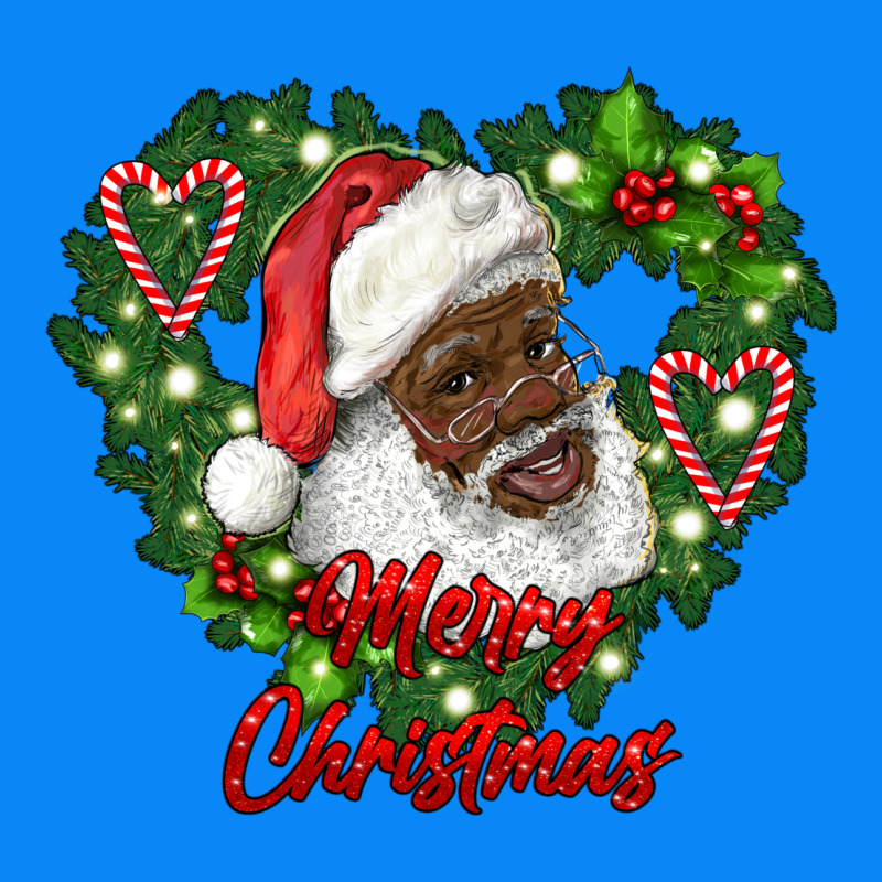 Merry Christmas African American Santa With Wreath Zipper Hoodie by RanaPortraitStore | Teevron