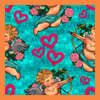 Valentines Day Cupid And Neon Heart Seamless Pattern Premium Sweatshirt | Teevron