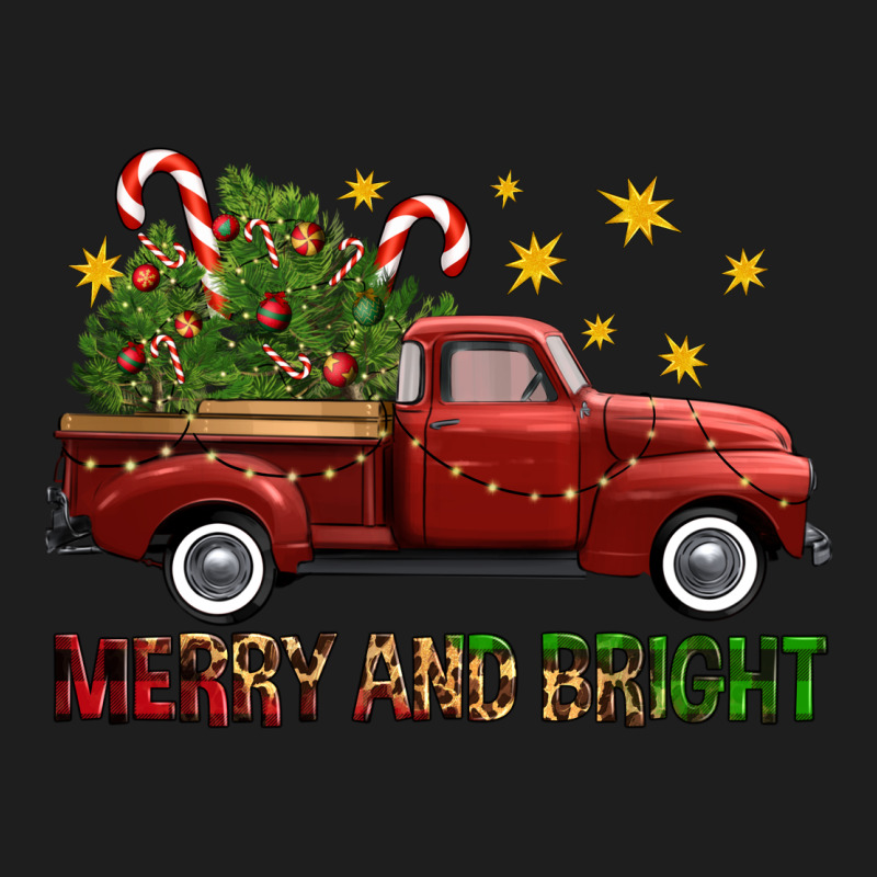 Merry And Bright Christmas Trees Truck Heavyweight Hoodie by FaDigitalArtStudio | Teevron