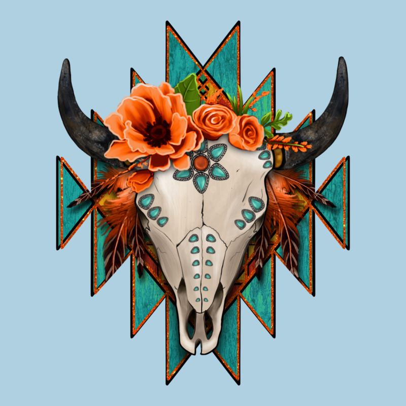 Aztec Turquoise Bull Skull Premium Hoodie by Jasminsmagicworld | Teevron