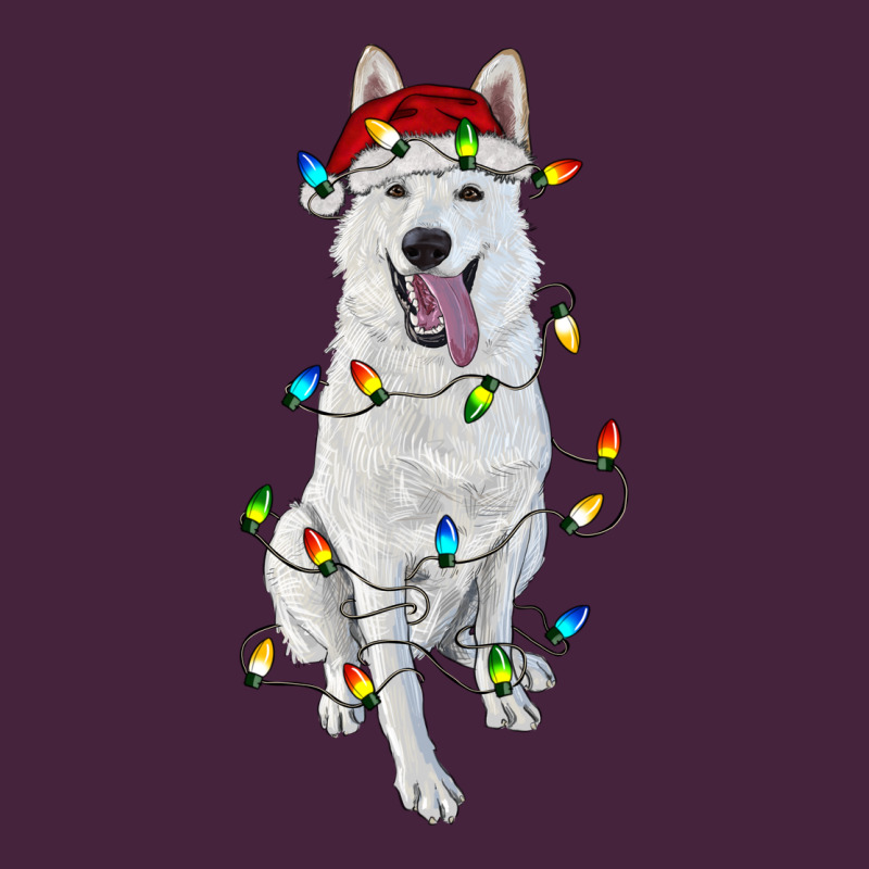 Christmas White Shepherd With Christmas Lights Long Sleeve Tee by RanaPortraitStore | Teevron