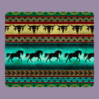 Turquoise Horse And Bullskull Aztec  Pattern Classic Tee | Teevron