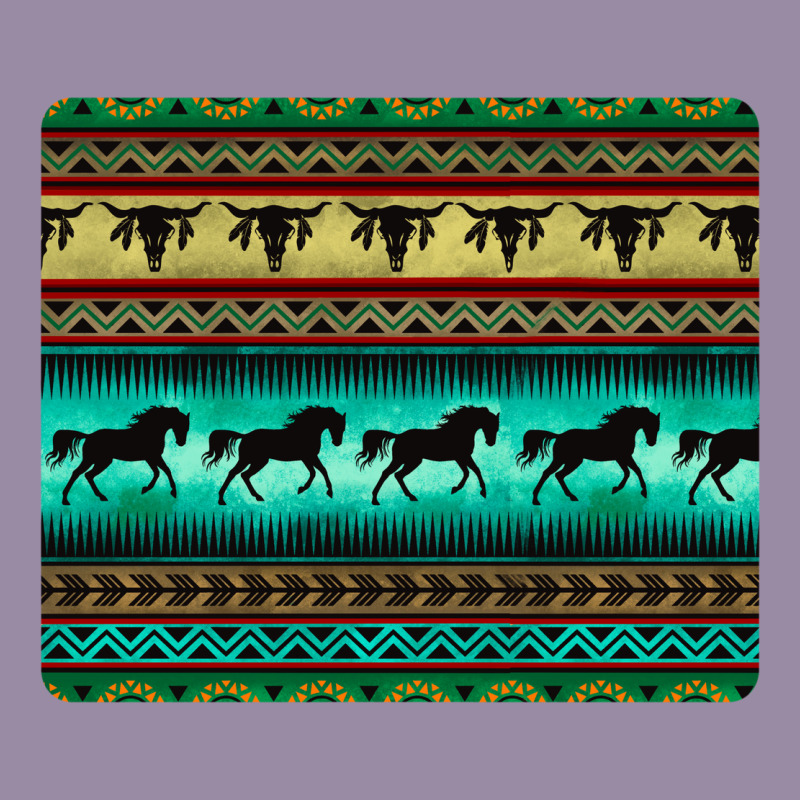 Turquoise Horse And Bullskull Aztec  Pattern Classic Tee by BarkalooDesign | Teevron