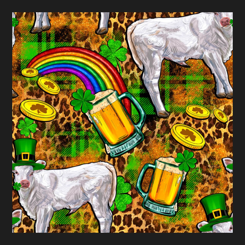 St. Patricks Cow With Rainbow And Beer Seamless Classic Tee by FaDigitalArtStudio | Teevron