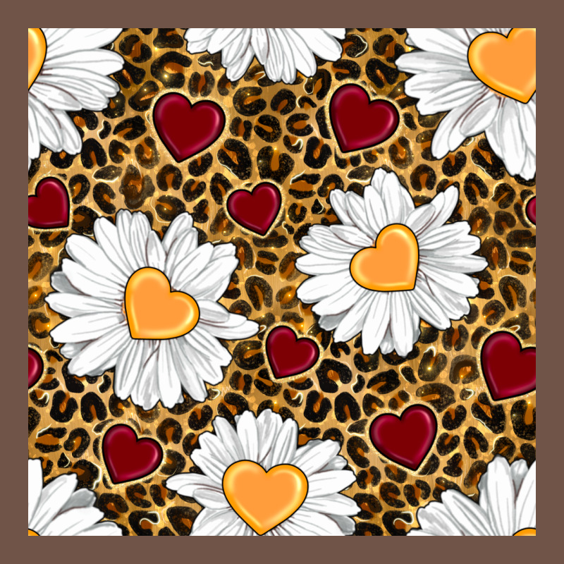 Valentines Day Daisy And Leopard Seamless Pattern Premium Sweatshirt by BundleAndBundleShop | Teevron