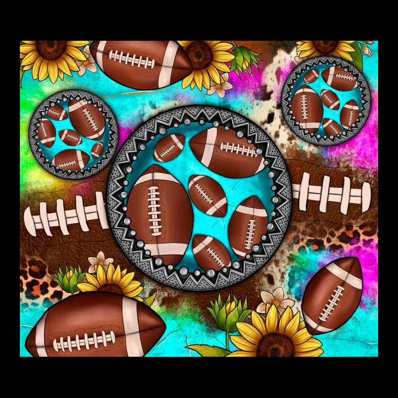 Football Tie Dye Gemstone Sunflower Premium Sweatshirt by JahusDesignShop | Teevron