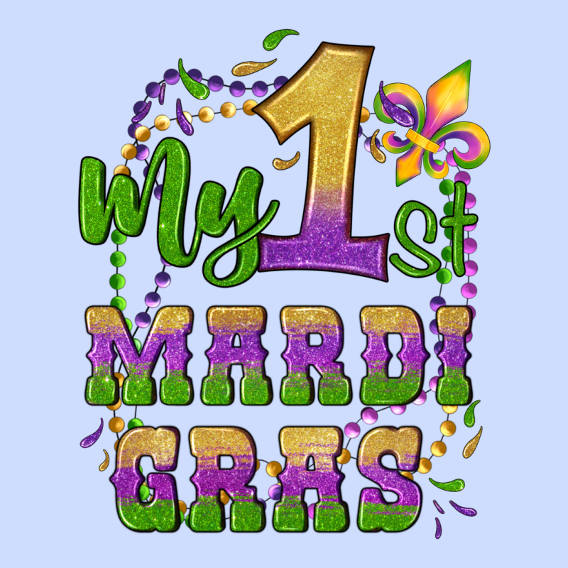 My First Mardi Gras Glitter Fleur De Lis Urban Heavy Tee by Artiststas | Teevron