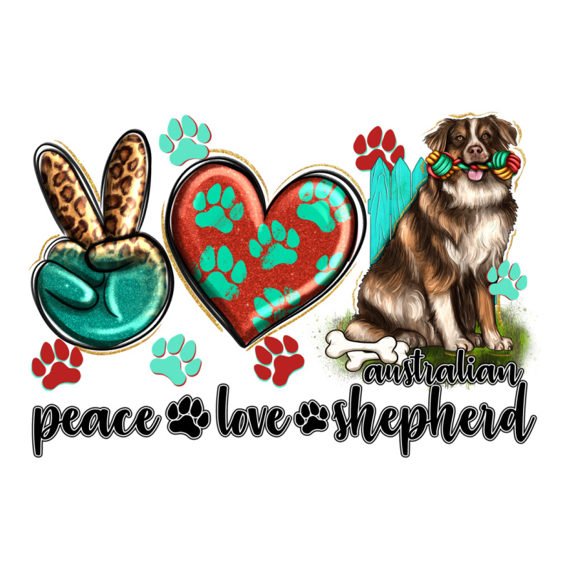 Peace Love Australian Shepherd Long Sleeve Tee by texasbilliewilder | Teevron