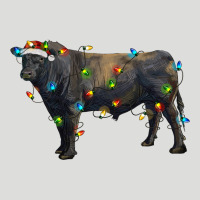Christmas Black Angus Bull With Christmas Lights Zipper Hoodie | Teevron