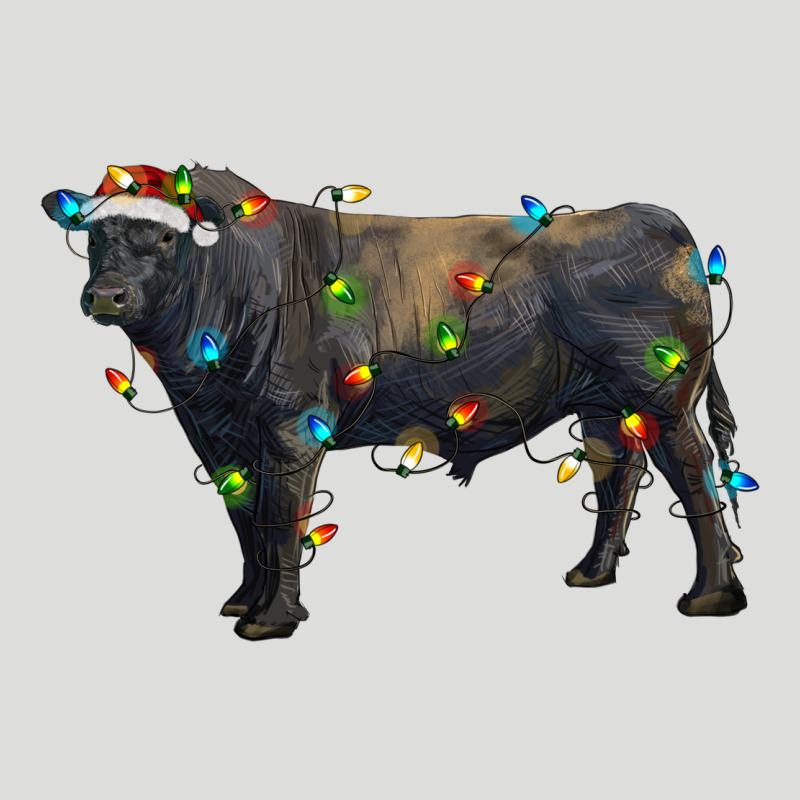 Christmas Black Angus Bull With Christmas Lights Zipper Hoodie by RanaPortraitStore | Teevron