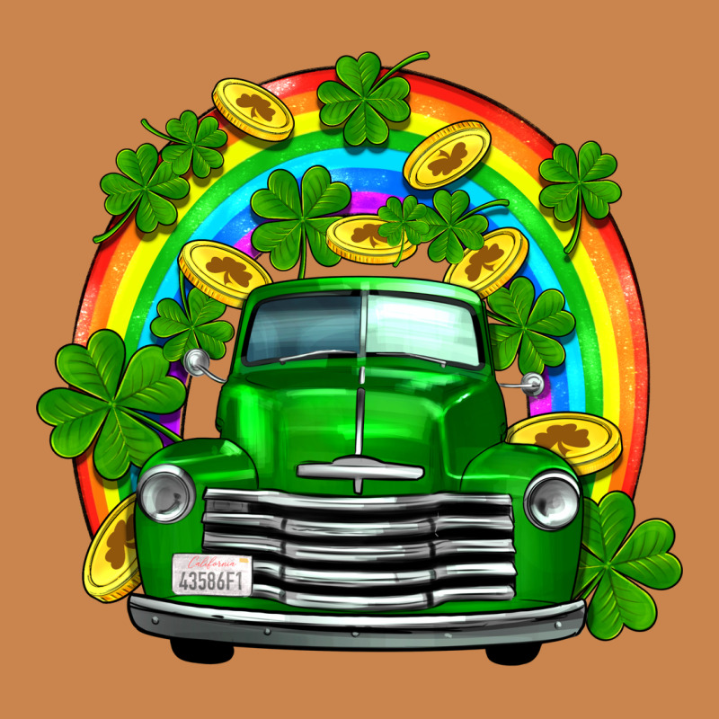 St Patricks Shamrock Gold Rainbow Truck Heavyweight Hoodie by FaDigitalArtStudio | Teevron