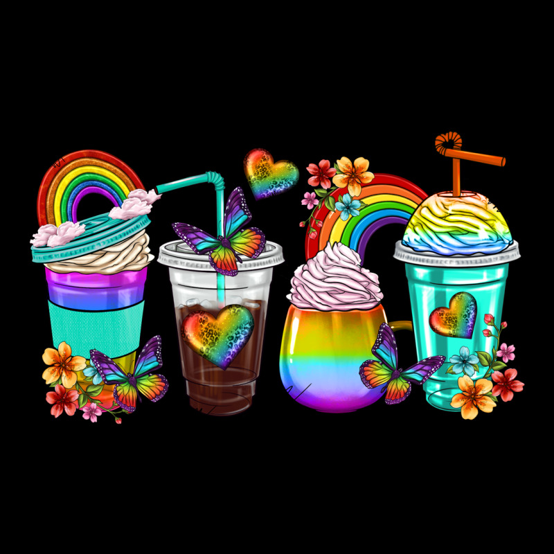 Rainbow Coffee Cups Long Sleeve Tee by texasbilliewilder | Teevron