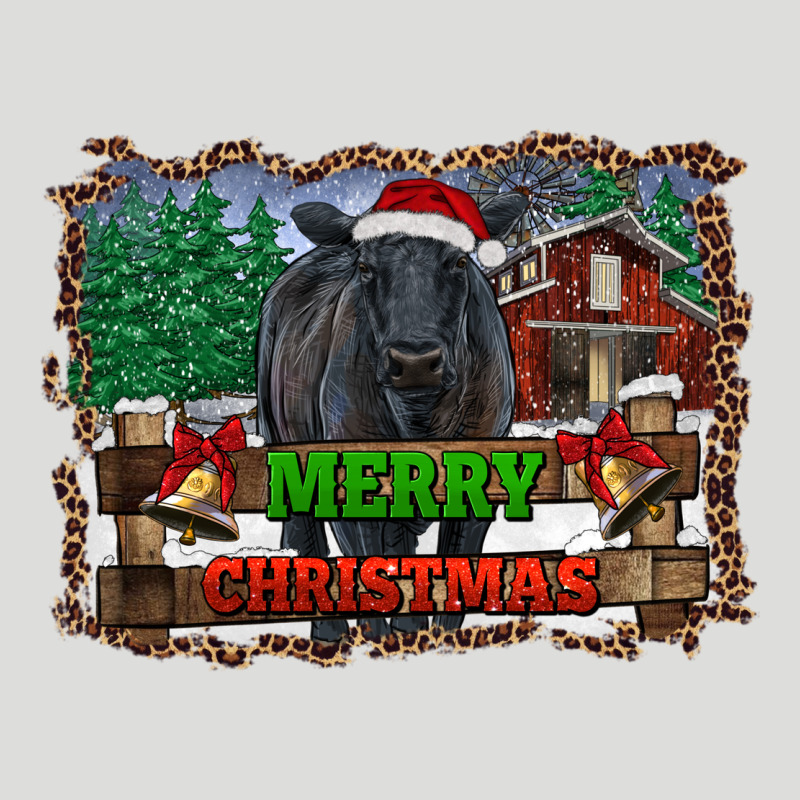 Merry Christmas Black Angus Cattle And Farm Zipper Hoodie by RanaPortraitStore | Teevron