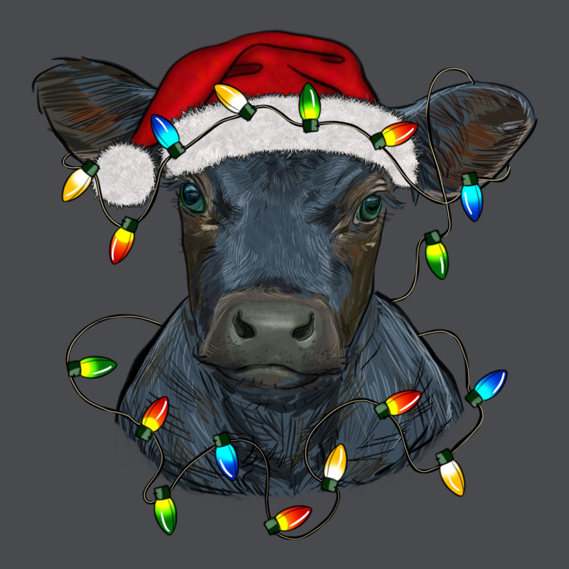 Christmas Baby Black Angus Calf With Lights Zipper Hoodie by RanaPortraitStore | Teevron