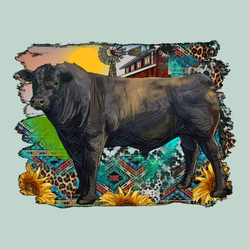 Black Angus Bull With Aztec And Farm Background Zipper Hoodie by RanaPortraitStore | Teevron