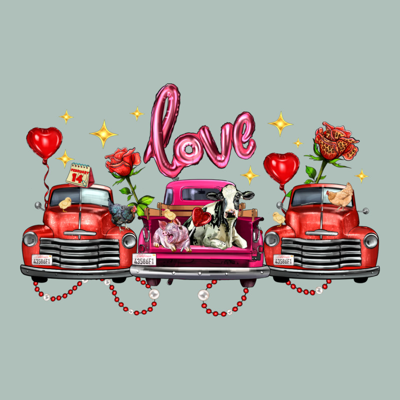 Valentine's Day Farm Trucks Farm Animals Heavyweight Hoodie by FaDigitalArtStudio | Teevron