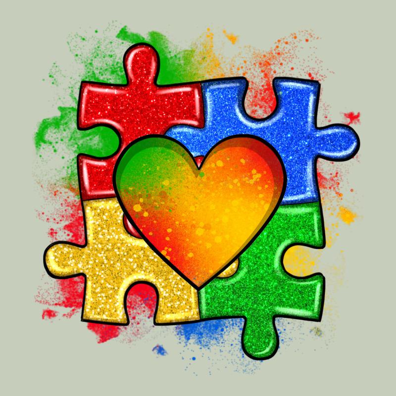 Autism Puzzle Pieces Heart Long Sleeve Tee by Zillion Design Studio | Teevron