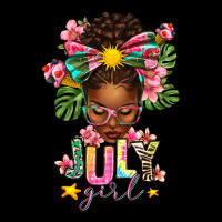 July Girl Afro Woman Summer Zipper Hoodie | Teevron
