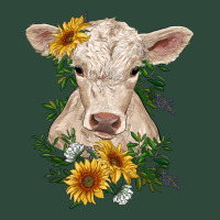 Charolais Calf With Sunflowers Zipper Hoodie | Teevron