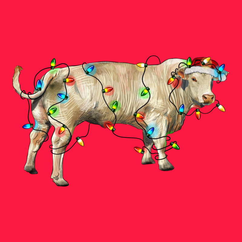 Charolais Bull With Christmas Lights Zipper Hoodie by RanaPortraitStore | Teevron