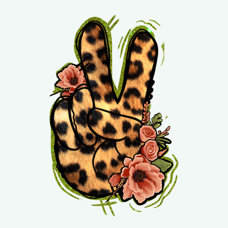 Leopard Floral Peace Sign Premium Hoodie by Jasminsmagicworld | Teevron