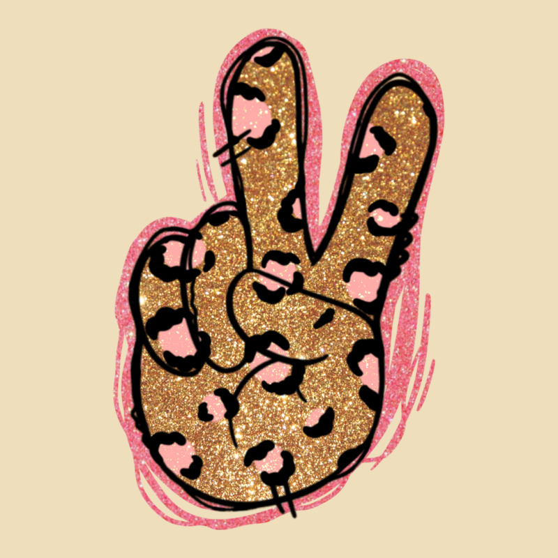 Gold Glitter Pink Leopard Peace Sign Premium Hoodie by Jasminsmagicworld | Teevron