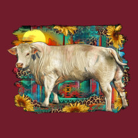 Western Charolais Bull And Aztec Sunflower Background Zipper Hoodie | Teevron