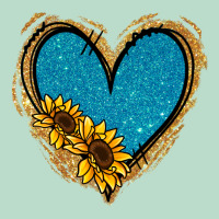 Gold Glitter Sunflower Blue Heart Premium Hoodie | Teevron