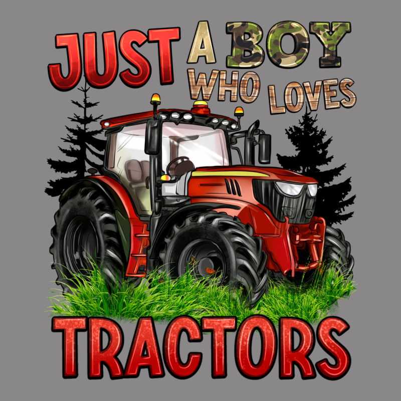 Just A Boy Who Loves Tractors Red Tractor Vintage Tee by BarkalooDesign | Teevron